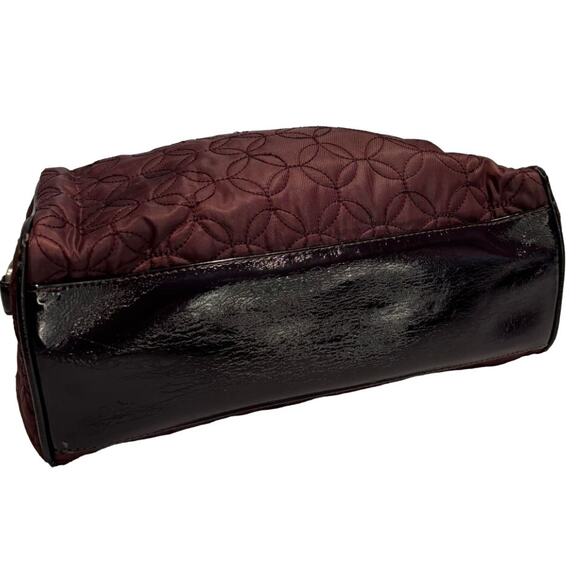 Women's Vera Bradley Quilted Burgundy Patent Leather Duffle Doctor Bag, GUC - Picture 3 of 9